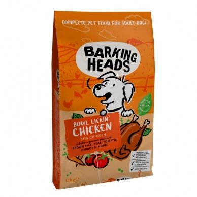 Barking Heads Bowl Lickin' Chicken sausas maistas