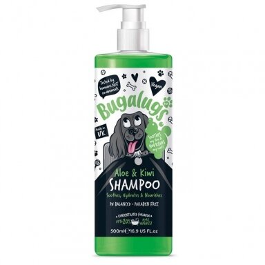 Bugalugs Aloe & Kiwi raminantis ir drėkinantis šunų šampūnas