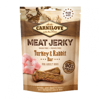 Carni Love Dog Jerky Rabbit&Turkey Bar skanėstai šunims