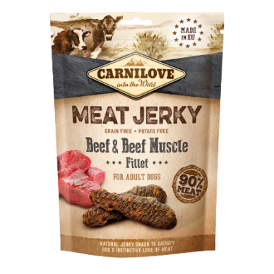 Carni Love Dog Jerky Beef with Beef Muscle Fillet skanėstai šunims