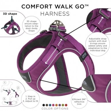 DOG Copenhagen Comfort Walk Go šuns petnešos purpurinės 3