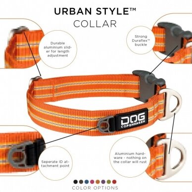 DOG Copenhagen Urban Style šunų antkaklis oranžinis 2