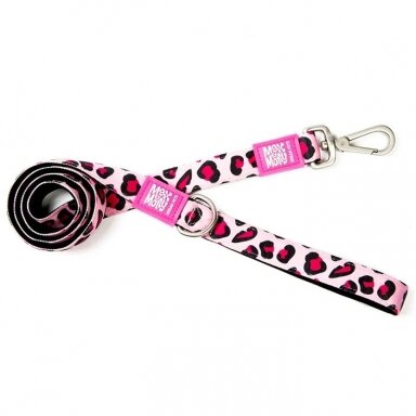 Max&Molly Leopard Pink trumpas pavadėlis šunims