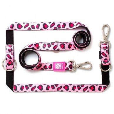 Max&Molly Multi-Leash Leopard Pink daugiafunkcinis pavadėlis