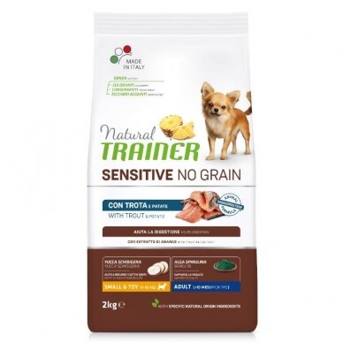 Natular Trainer Adult Sensitive No Grain Mini Trout šunų maistas