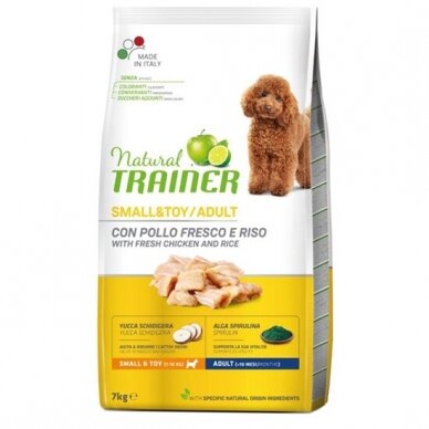 Natural Trainer Mini Adult maistas šunims su vištiena