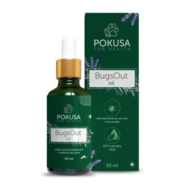 Pokusa BugsOut Oil aliejus nuo erkių ir vabzdžių šunims 50ml
