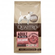 Quattro Adult with Salmon maistas mažų veislių šunims