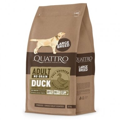 Quattro Adult Large Breed With Duck maistas šunims Quattro Adult Large Breed With Duck maistas šunims