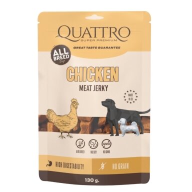 Quattro Meat Jerkys Chicken skanėstai šunims 8 x 130g