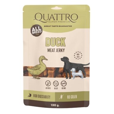 Quattro Meat Jerkys Duck skanėstai šunims 8 x 130g