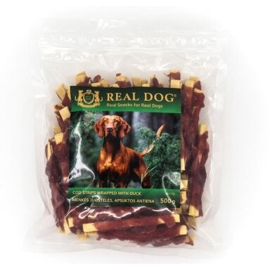 Real Dog Snacks menkės juostelės apsuktos antiena 500g
