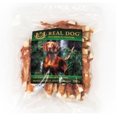 Real Dog Snacks menkės juostelės, apsuktos vištiena 500g