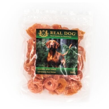 Real Dog Snacks minkšti vištienos file žiedai 500g