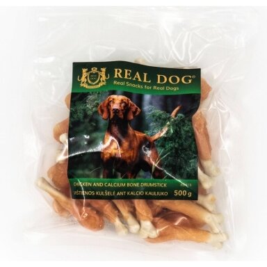 Real Dog Snacks vištienos kulšelė ant kalcio kauliuko 500g