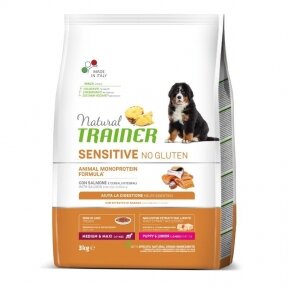 Natural Trainer Dog Sensitive No Gluten Puppy Junior M/M Salmon maistas šunims